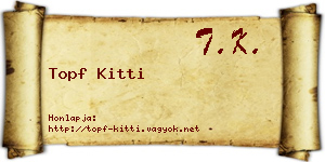 Topf Kitti névjegykártya
